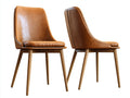 Esszimmerstühle 2er-Set Kunstleder 48x56x84 cm - Cognac-Natur - moderner Essbereich
