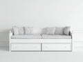 Schlafsofa Holz Weiß 205x96x88 cm - Für Gästezimmer - Mit 2 Schubladen