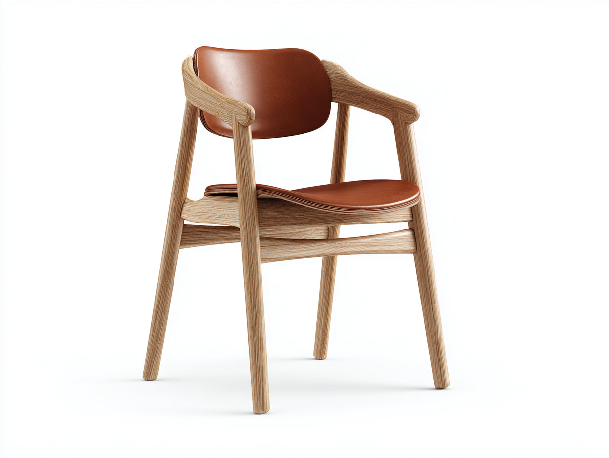 Esszimmerstühle Armlehnstuhl Kunstleder 58x56x78 cm - Cognac-Natur - moderner Essbereich