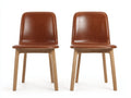Esszimmerstühle Kunstleder Braun Holz 50x54x82 cm - Für Esszimmer - Modernes 2er Set