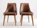 Esszimmerstühle Kunstleder Vintagebraun Holz 49x55x84 cm - Für Esszimmer - Modernes 2er Set