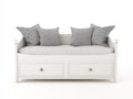 Schlafsofa Holz 212x97x84 cm - Weiß - mit 2 Schubladen und geschwungenen Seitenteilen