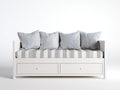 Schlafsofa Holz 208x96x81 cm - Weiß - mit 2 Schubladen und Tagesbett Design