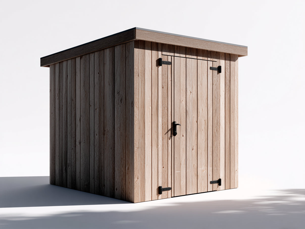 Gartenhäuser Holz Gerätehaus 230x190x215 cm Naturholz Dunkelbraun Schwarz mit Pultdach Modernes Design